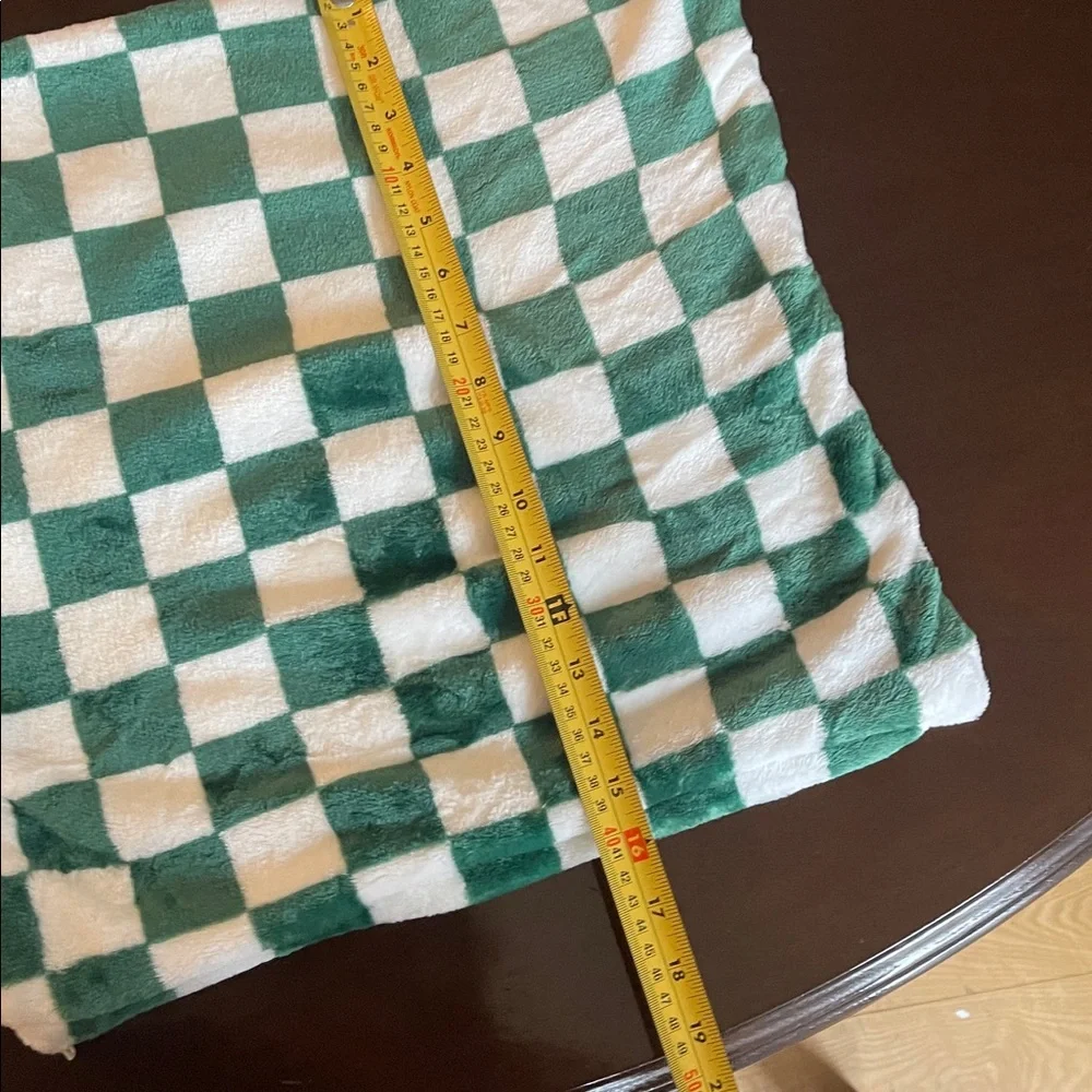 Green and White Checkered Pillow Covers super soft plush new unused